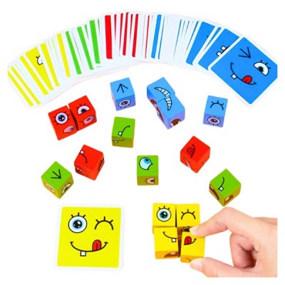 Juego De Puzzle Cubos Didáctico Expresiones Y Emociones