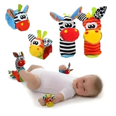 Set Calcetines Y Pulseras Estimulante Sonajero Bebe,4 Pcs
