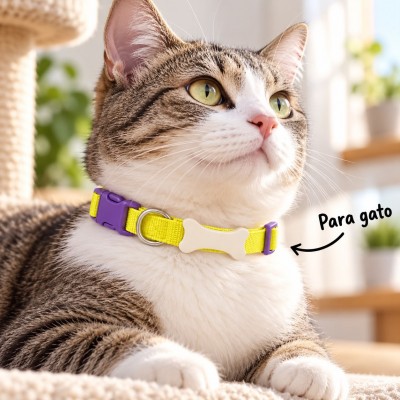 Collar Ajustable Perro Gato  Broche Argolla Hueso