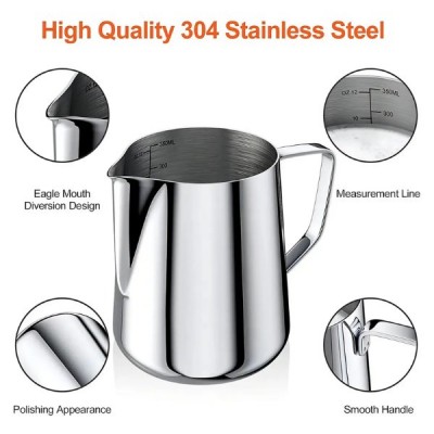 Jarra Lechera Acero Inoxidable 900ml Para Café Barista