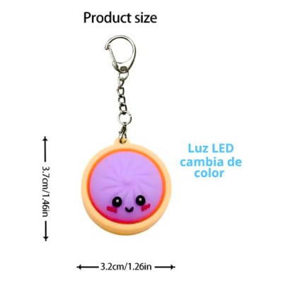 Llavero Tecla Clic Pan Luz Led Multicolor Viaje