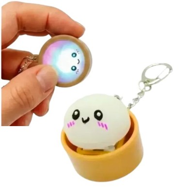 Llavero Tecla Clic Pan Luz Led Multicolor Viaje