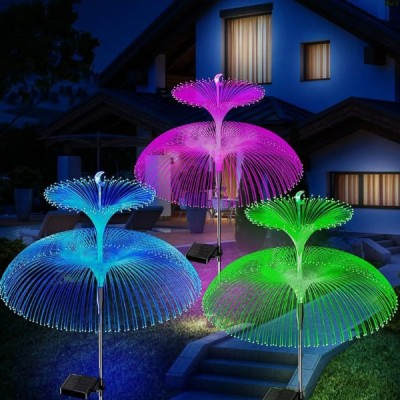 Luz Solar Jardín Flor Fibra Óptica Led Exterior