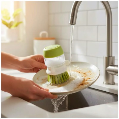 Cepillo Dispensador Jabón Lavar Platos Cocina