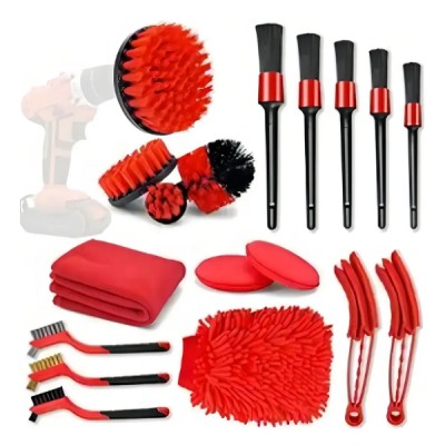 Kit 18 Piezas Limpieza De Auto Interior Y Exterior