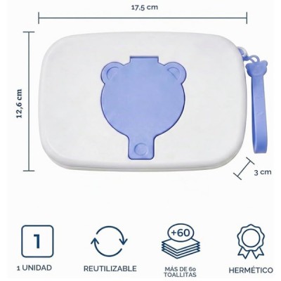 Porta Toallas Húmedas Portátil Para Niños Rosado Dispensador