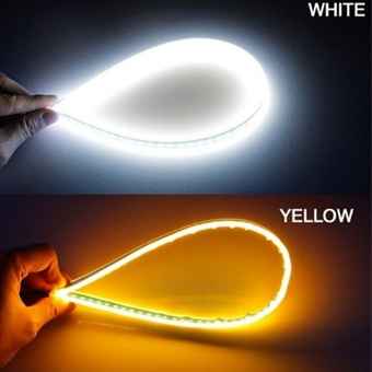 X2 Tira Led Secuencial Blanco Ambar Universal Auto 