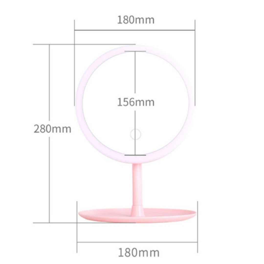 Espejo de luz led redondo usb maquillaje 