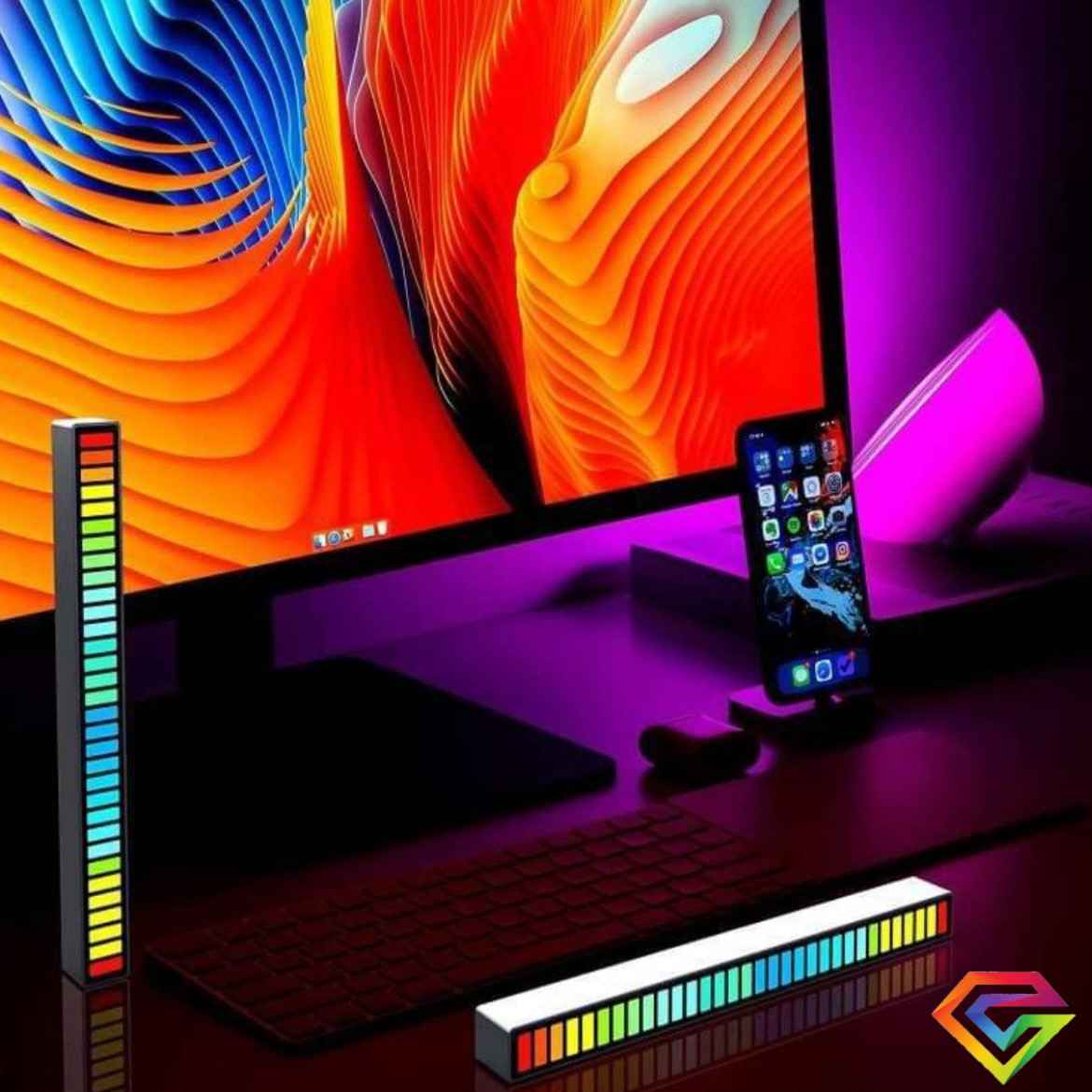Luz Led Rítmica Activada Por Sonido Para Auto, Pc Y Set Up